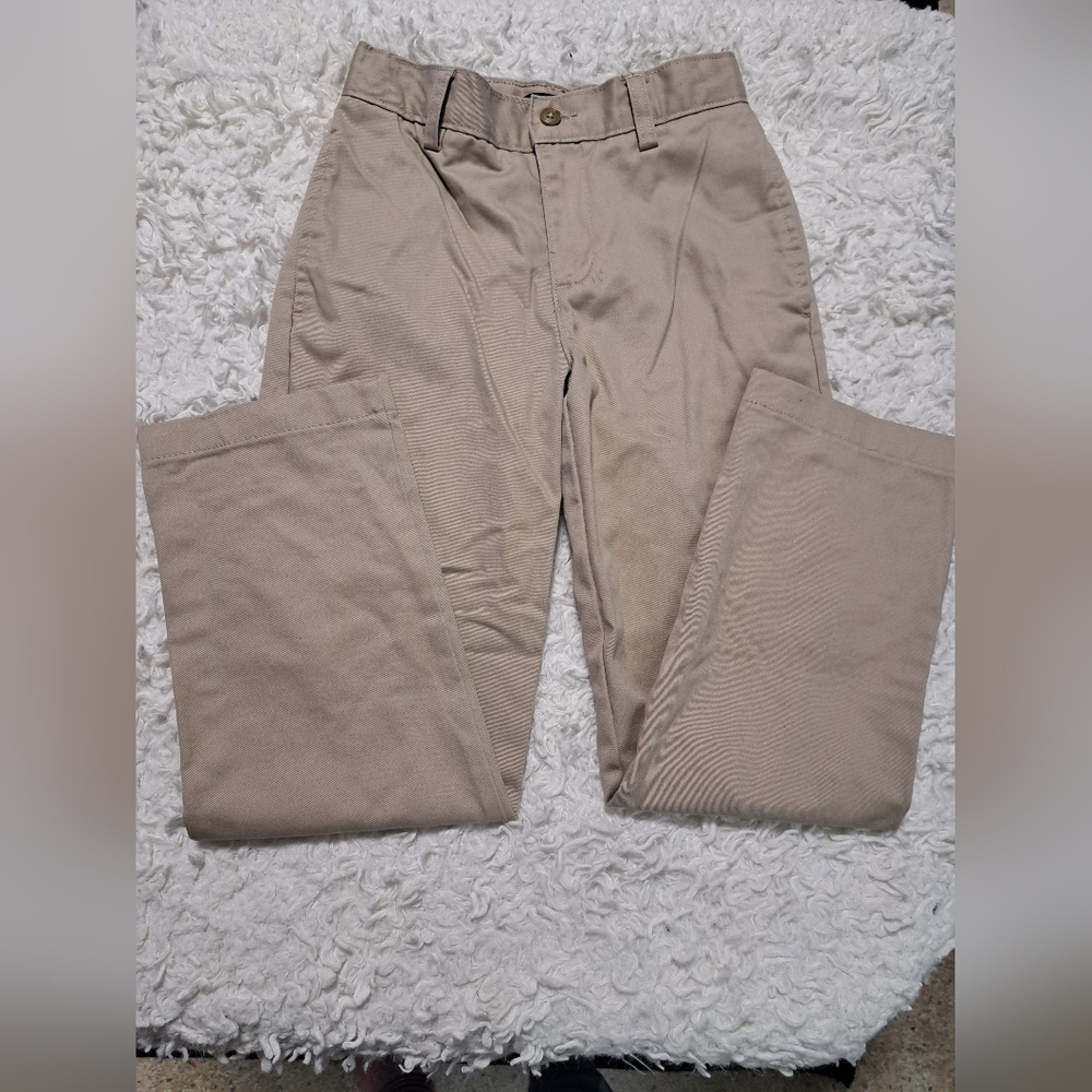 LANDS END Boys sz.10 slim khaki Adj. Waist Slacks